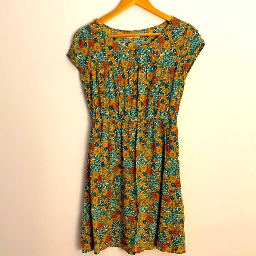 NWOT Tulle Floral Print Short Sleeve Dress